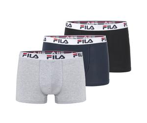 Boxer FILA "MAN BOXER SHORTS", Herren, Gr. XL, blau (navy, grau, meliert, schwarz), Single Jersey, Graumeliert (Obermaterial): 67% Baumwolle, 28% Elasthan, 5% Polyester. Obermaterial: 95% Baumwolle, 5