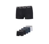 Boxer FILA "MAN BOXER SHORTS", Herren, Gr. XL, bunt (2x schwarz, 2x navy, 1x grau), Jersey, Obermaterial: 95% Baumwolle, 5% Elasthan, körpernah, Unterhosen, ohne Eingriff, mit Logobund (96947456-XL) 2