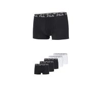 Boxer FILA "MAN BOXER SHORTS", Herren, Gr. XXL, schwarz-weiß (3x schwarz, 2x weiß), Jersey, Obermaterial: 95% Baumwolle, 5% Elasthan, körpernah, Unterhosen, ohne Eingriff, mit Logobund (41737201-XXL)