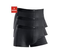 Boxer H.I.S "Boxershorts für Herren", Damen, Gr. 5M, 3 Stk., schwarz, Jersey, Obermaterial: 95% Baumwolle, 5% Elasthan, unifarben, Unterhosen, mit schmalen Piping an den Seiten (803204-5) schwarz