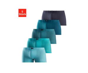 Boxer H.I.S "Boxershorts für Herren", Herren, Gr. 10 (4XL), 5 Stk., blau (blau, hellblau, navy, petrol, dunkelpetrol), Jersey, Obermaterial: 95% Baumwolle, 5% Elasthan, unifarben, körpernah, Unterhose
