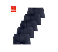 Boxer H.I.S "Boxershorts für Herren", Herren, Gr. 9 (XXXL), 5 Stk., navy, Jersey, Obermaterial: 95% Baumwolle, 5% Elasthan, unifarben, körpernah, Unterhosen, aus Baumwolle, Topseller (53244240-9) navy