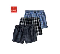 Boxer H.I.S "Boxershorts für Jungen", Jungen, Gr. 182, 3 Stk., bunt, Webqualität, Obermaterial: 100% Baumwolle, kariert, weit, Unterhosen, in verschiedenen coolen Karos (750198-182) bunt