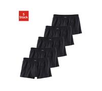 Boxer H.I.S "Boxershorts für Jungen", Jungen, Gr. 164, 5 Stk., schwarz, Jersey, Obermaterial: 95% Baumwolle, 5% Elasthan, unifarben, körpernah, Unterhosen, farblich sortiert oder nur schwarz (749716-1