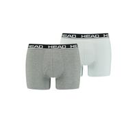 Boxershorts HEAD "HEAD BASIC BOXER 2P", Herren, Gr. XXL, grau (grau combo), Obermaterial: 95% Baumwolle, 5% Elasthan, unifarben, körpernah, Unterhosen, mit elastischem Logobund (79615962-XXL) grau com