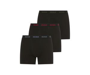 Boxer HUGO UNDERWEAR "BOXERBR TRIPLE", Herren, Gr. L (52), 3 Stk., schwarz (schwarz 006), Jersey, Obermaterial: 95% Baumwolle, 5% Elasthan, körpernah, Unterhosen, mit elastischem Bund (34205955-L) sch