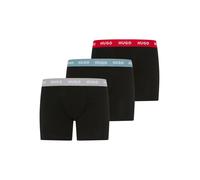 Boxer HUGO UNDERWEAR "BOXERBR TRIPLE", Herren, Gr. XXL (56), 3 Stk., schwarz 008, Jersey, Obermaterial: 95% Baumwolle, 5% Elasthan, körpernah, Unterhosen, mit elastischem Bund (38957419-XXL) schwarz 0