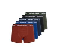 Boxer JACK & JONES "JACHUEY im Fünferpack mit toniger Naht und elastischem Bund", Herren, Gr. XL, 5 Stk., bunt (rosin pack:sodalite blau, schwarz, firot brick, navy blazer), Jersey, Obermaterial: 95% 