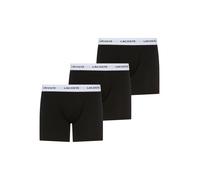 LACOSTE Herren Boxershorts, 3er Pack - Boxer Briefs, Cotton Stretch, Logobund Schwarz L