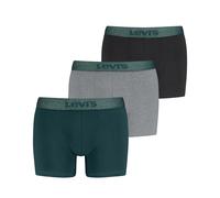 Boxer LEVI'S "LEVIS MEN MEL WB BOXER BRIEF", Herren, Gr. L, grün, grau, schwarz, Obermaterial: 95% Baumwolle, 5% Elasthan, körpernah, Unterhosen, ohne Eingriff, tonaler Logobund, elastisch, Cotton-Mix