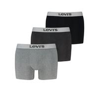 Boxer LEVI'S "LEVIS MEN MEL WB BOXER BRIEF", Herren, Gr. L, mid grau melange, Obermaterial: 95% Baumwolle, 5% Elasthan, körpernah, Unterhosen, ohne Eingriff, tonaler Logobund, elastisch, Cotton-Mix (7
