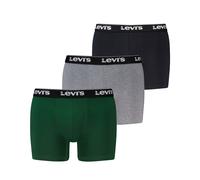 Boxer LEVI'S "LEVIS MEN REPEAT LOGO BOXER BRIEF", Herren, Gr. XL, grün, grau, schwarz, Obermaterial: 95% Baumwolle, 5% Elasthan, körpernah, Unterhosen (95497360-XL) grün, grau, schwarz