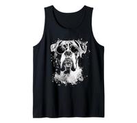 Boxer mit Sonnenbrille White Splash Art Hund Tank Top