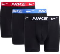 Boxer NIKE UNDERWEAR "BOXER BRIEF 3PK", Herren, Gr. M, 3 Stk., schwarz, uni rot, blau crystal, schwarz wb, Jersey, Obermaterial: 92% Polyester, 8% Elasthan, körpernah, Unterhosen, mit Logo-Elastikbund