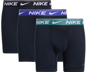 Boxer NIKE UNDERWEAR "BOXER BRIEF 3PK", Herren, Gr. S, 3 Stk., blk evrgrün aura, deep night, blk wb, Jersey, Obermaterial: 92% Polyester, 8% Elasthan, kontrastfarbene Details, unifarben, körpernah, Un