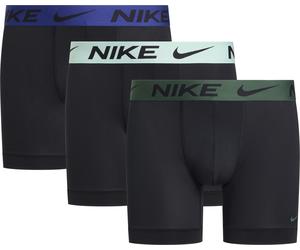 Boxer NIKE UNDERWEAR "BOXER BRIEF 3PK", Herren, Gr. S, 3 Stk., blk mint foam, deep ryal blau, fir wb, Jersey, Obermaterial: 92% Polyester, 8% Elasthan, kontrastfarbene Details, unifarben, körpernah, U