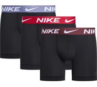 Boxer NIKE UNDERWEAR "BOXER BRIEF 3PK", Herren, Gr. S, 3 Stk., blk wld indgo, uni rot, drk tm rot wb, Jersey, Obermaterial: 92% Polyester, 8% Elasthan, kontrastfarbene Details, unifarben, körpernah, U