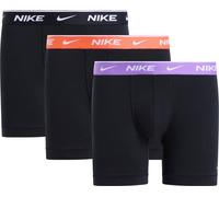 Boxer NIKE UNDERWEAR "BOXER BRIEF 3PK", Herren, Gr. S, 3 Stk., schwarz (blk, bright violet, turf orang, blk wb), Jersey, Obermaterial: 95% Baumwolle, 5% Elasthan, körpernah, Unterhosen, mit Logo-Elast