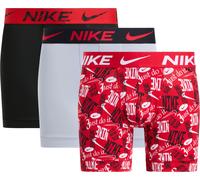 Boxer NIKE UNDERWEAR "BOXER BRIEF 3PK", Damen, Gr. XXL, 3 Stk., u rd jdi tp p, w g, bk wb, bk, u rd swb, Jersey, Obermaterial: 92% Polyester, 8% Elasthan, körpernah, Unterhosen, mit Logo-Elastikbund (