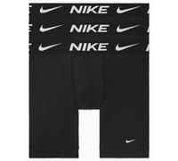 Boxer NIKE UNDERWEAR "BOXER BRIEF LONG 3PK", Herren, Gr. M, schwarz, Jersey, Obermaterial: 92% Polyester, 8% Elasthan, kontrastfarbene Details, unifarben, körpernah, Unterhosen, mit Elastikbund mit Ni