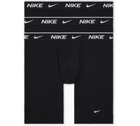Boxer NIKE UNDERWEAR "BOXER BRIEF LONG 3PK", Herren, Gr. S, 3 Stk., schwarz, Jersey, Obermaterial: 95% Baumwolle, 5% Elasthan, kontrastfarbene Details, unifarben, körpernah, Unterhosen Boxer, mit Logo