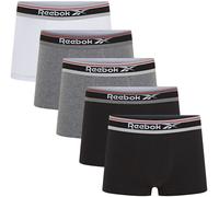 Boxer REEBOK "JAY", Herren, Gr. XL, schwarz, Obermaterial: 57% Baumwolle, 38% Polyester, 5% Elasthan, meliert, unifarben, eng, Unterhosen, basic, bequem, weich, mit Logo, breiter Bund, Baumwollmix (17