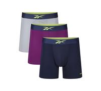Boxer REEBOK "TULLY", Herren, Gr. XL, bunt (aubergine, grau, vector, navy), Obermaterial: 92% Polyester, 8% Elasthan, unifarben, eng, Unterhosen, basic, bequem, weich, mit Logo, breiter Bund (75780849