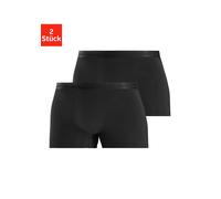 Boxer S.OLIVER "Boxershorts für Herren", Herren, Gr. M, 2 Stk., schwarz, Obermaterial: 50% Baumwolle, 43% Modal (TENCEL™), 7% Elasthan (LYCRA), unifarben, Unterhosen, aus weichem Modal (409528-M) schw