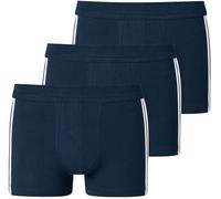 Boxer SCHIESSER "95/5", Herren, Gr. 6, blau (803, dunkelblau), Single Jersey, Obermaterial: 95% Baumwolle, 5% Elasthan, unifarben, eng, Unterhosen, mit softem, tonalem Bund, kontraststarke Seitenstrei