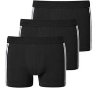 Boxer SCHIESSER "95/5", Herren, Gr. 6, schwarz (000, schwarz), Single Jersey, Obermaterial: 95% Baumwolle, 5% Elasthan, unifarben, eng, Unterhosen, mit softem, tonalem Bund, kontraststarke Seitenstrei