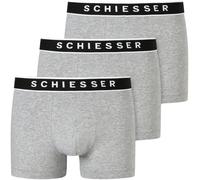 Schiesser Unterwäsche Boxershorts 95/5 Webgummibund grau Herren - 3 Stück, Größe 8