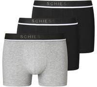 Boxer SCHIESSER "95/5", Herren, Gr. 8, schwarz (901, 2xschwarz, 1x grau, meliert), Jersey, Obermaterial: 95% Baumwolle, 5% Elasthan, meliert, unifarben, eng, Unterhosen, mit sportlichem Logo-Webgummib