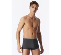 Boxer SCHIESSER "Long Life Soft", Herren, Gr. 8, weiß (207, graphit), Single Jersey, Obermaterial: 75% Modal, 15% Polyester, 10% Elasthan, körpernah, Unterhosen, ohne Eingriff, in elastischer Single-J