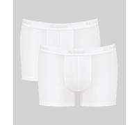 Boxer SLOGGI "Men 24/7", Herren, Gr. 4, weiß, Single Jersey, Obermaterial: 96% Baumwolle, 4% Elasthan, clean, unifarben, körpernah, Unterhosen, weich, atmungsaktiv, Baumwollmix, elastisch, Soft-Bund (