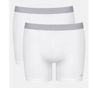 Boxer SLOGGI "Men GO ABC 2.0", Herren, Gr. XS, weiß, Single Jersey, Obermaterial: 95% Baumwolle, 5% Elasthan, clean, unifarben, körpernah, Unterhosen, längeres Bein, Baumwollmix, weich, elastischer Bu