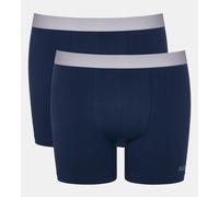 Boxer SLOGGI "Men GO ABC 2.0", Herren, Gr. XXL, blau (navy), Single Jersey, Obermaterial: 95% Baumwolle, 5% Elasthan, clean, unifarben, körpernah, Unterhosen, längeres Bein, Baumwollmix, weich, elasti