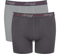 Boxershorts SLOGGI "Men Start", Herren, Gr. 7, schwarz (schwarz combination), Single Jersey, Obermaterial: 96% Baumwolle, 4% Elasthan, kontrastfarbene Details, unifarben, körpernah, Unterhosen, elasti