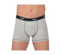 Boxer TRIGEMA "TRIGEMA Bequeme Pants mit Webgummibund", Herren, Gr. M, 1 Stk., grau (grau, melange), 95% Baumwolle, 5% Elasthan, Unterhosen (12382813-M) grau, melange