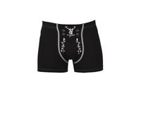 Boxer TRIGEMA "TRIGEMA Pants mit Hirsch", Herren, Gr. XL, 1 Stk., schwarz, 95% Baumwolle, 5% Elasthan, Unterhosen Unterhose Boxershort Unterwäsche (667548-XL) schwarz