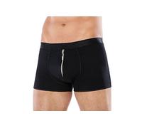 Boxershort mit Reißverschluss Herren-Boxer-Shorts Herrenslip "MC/9005" von Andalea Dessous (S/M (4-6), Schwarz