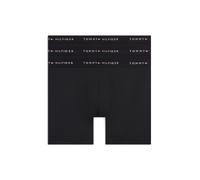 Boxershorts "3P LONG", Herren, Gr. S (48), schwarz, schwarz, schwarz, Jersey, Obermaterial: 87% Polyester, 13% Elasthan, TOMMY HILFIGER UNDERWEAR, unifarben, körpernah, Unterhosen, mit längerem Bein (