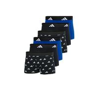 adidas Herren Boxershorts, 6er Pack - Trunks, Active Flex Cotton, Logo, einfarbig Schwarz/Weiß/Blau M