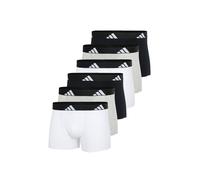adidas Herren Boxershorts, 6er Pack - Trunks, Active Flex Cotton, Logo, einfarbig Schwarz/Weiß/Grau XL