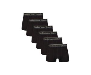 Boxershorts BAMBOO BASICS "Boxershort LIAM 6er Pack", Herren, Gr. L, schwarz, Obermaterial: 68% Viskose CV. 28% Baumwolle CO. 4% Elasthan EL., Unterhosen (43263934-L) schwarz