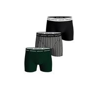 Boxershorts BJÖRN BORG "Boxershort Cotton Stretch Boxer 3P 3er Pack", Herren, Gr. L, bunt (schwarz, grün), Obermaterial: 95% Baumwolle CO. 5% Elasthan EL., Unterhosen (28715502-L) schwarz, grün