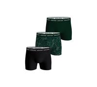 Boxershorts BJÖRN BORG "Boxershort Cotton Stretch Boxer Trunks 3P 3er Pack", Herren, Gr. L, schwarz (schwarz, grün), Obermaterial: 95% Baumwolle CO. 5% Elasthan EL., Unterhosen (11503709-L) schwarz, g