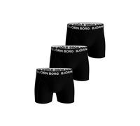 Boxershorts BJÖRN BORG "Boxershort Cotton Stretch Boxer Trunks 3P 3er Pack", Herren, Gr. L, schwarz (schwarz, weiß), Obermaterial: 95% Baumwolle CO. 5% Elasthan EL., Unterhosen (60039466-L) schwarz, w