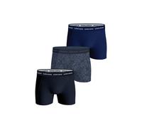 Boxershorts BJÖRN BORG "Boxershort Cotton Stretch Boxer Trunks 3P 3er Pack", Herren, Gr. M, bunt (schwarz, blau), Obermaterial: 95% Baumwolle CO. 5% Elasthan EL., Unterhosen (79411327-M) schwarz, blau