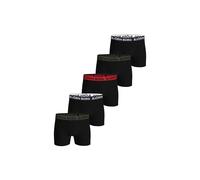 Boxershorts BJÖRN BORG "Boxershort Cotton Stretch Trunks Big Logo 5P 5er Pack", Herren, Gr. XL, schwarz (schwarz, rot, grün), Obermaterial: 95% Baumwolle CO. 5% Elasthan EL., Unterhosen (68515002-XL)