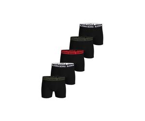 Boxershorts BJÖRN BORG "Boxershort Cotton Stretch Trunks Big Logo 5P 5er Pack", Herren, Gr. XL, schwarz (schwarz, rot, grün), Obermaterial: 95% Baumwolle CO. 5% Elasthan EL., Unterhosen (68515002-XL)